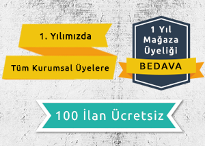 1. yılımızda tüm Kurumsal Üyelerimize 1 yıllık 100 adet ilan ücretsizdir