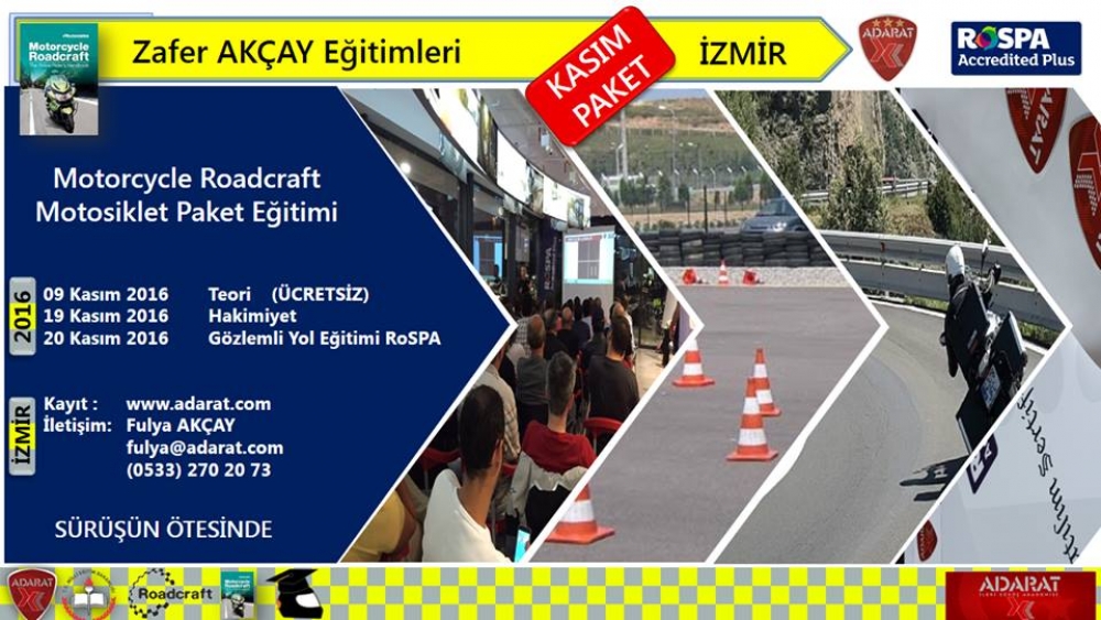 Adarat-Rospa Akredite Egitim Akademisi Motosiklet Paket Eğitimi, İZMİR 09 Kasım 2016