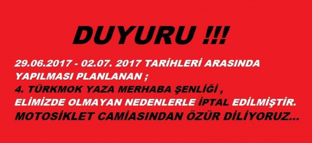 Türkmok 4. Yaza Merhaba Şenliği İzmir, 29 Haziran - 2 Temmuz 2017