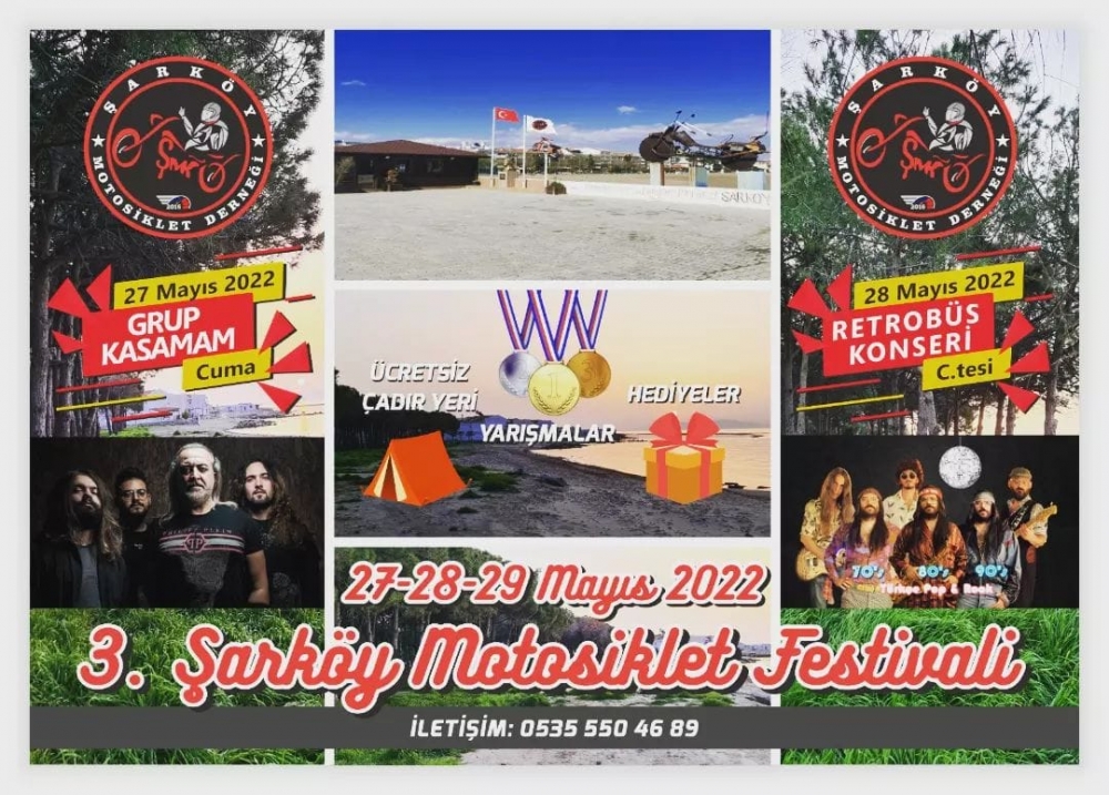 3. Şarköy Motosiklet Festivali, Şarköy, Tekirdağ, 27-29 Mayıs 2022