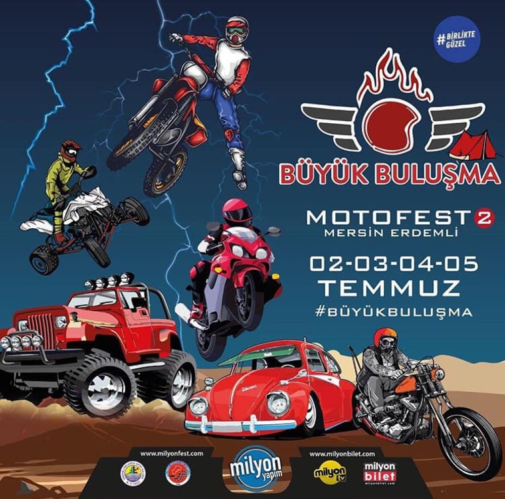 Mersin Büyük Buluşma Motofest 2 02-05 Temmuz 2020 Milyon Beach, Erdemli - Mersin