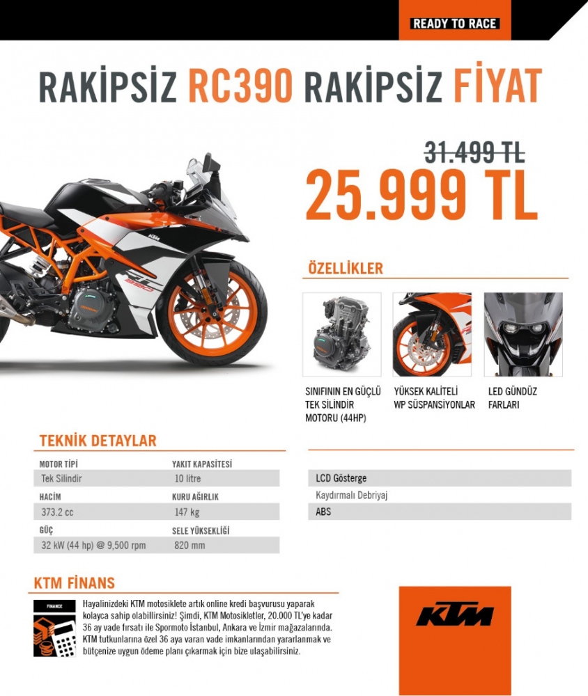 Rakipsiz RC390 Rakipsiz Fiyat