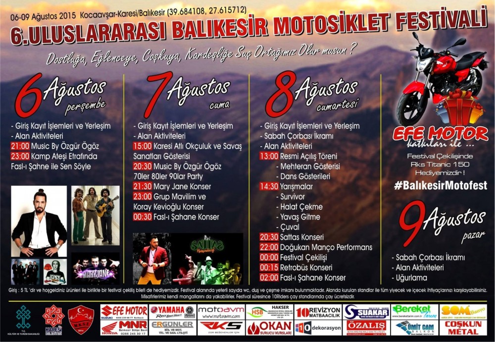 6. Balıkesir Motosiklet Festivali 2015