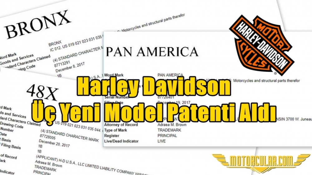 Harley Davidson Üç Yeni Model Patenti Aldı