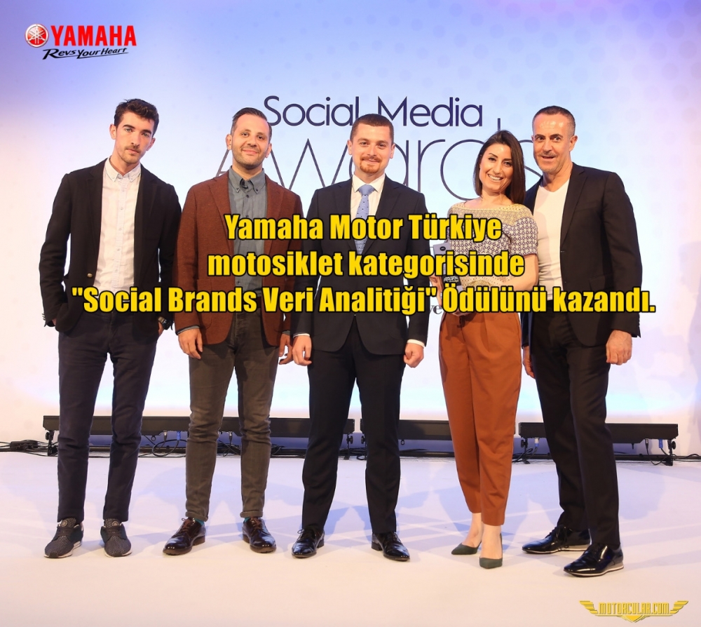 Social Media Awards Turkey'de Yamaha Motor Türkiye, motosiklet kategorisinde 'Social Brands Veri Analitiği Ödülü'nü kazandı.