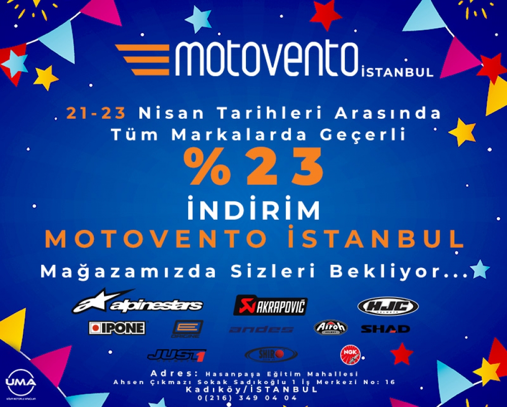 23 Nisan'da Motovento İstanbul Mağazası'nda Bayram Var