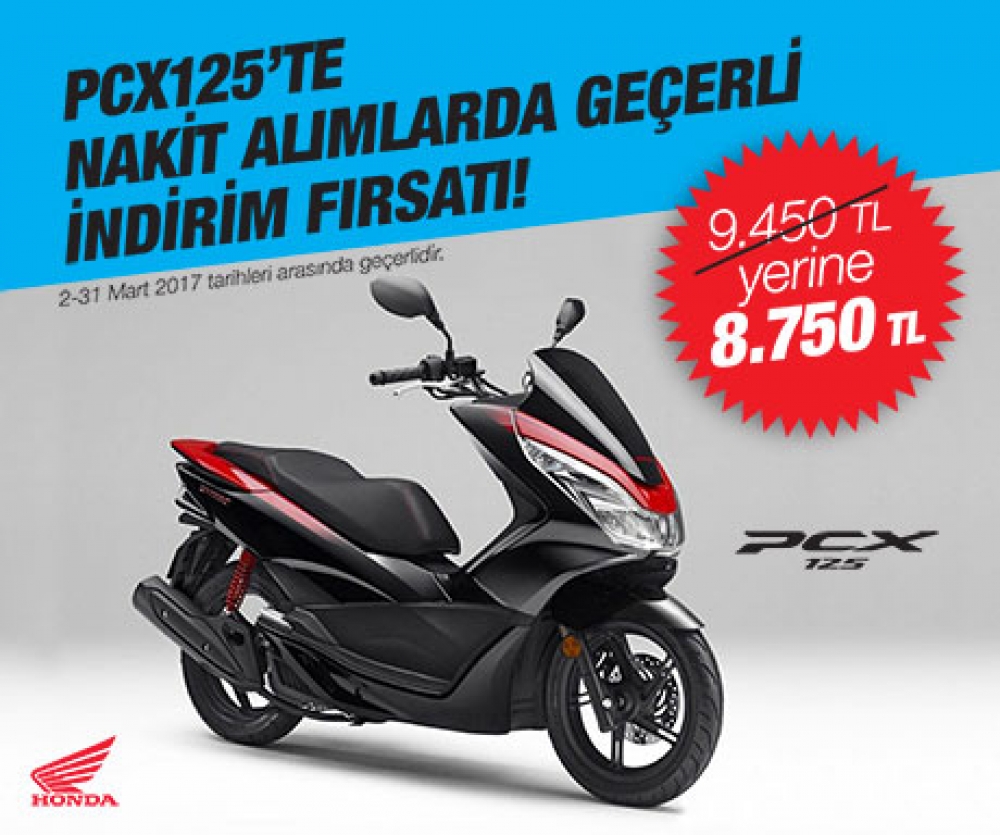 Honda PCX125'te Nakit Alımlarda Geçerli İndirim Fırsatı!