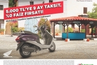 Honda'dan 5.000 TL'ye 9 ay taksit, %0 faiz fırsatı!